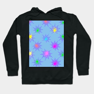 Glow Stars Diagonal Repeat on Soft Blue 5748 Hoodie